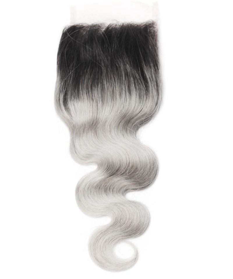 Brazilian Body Wave Platinum Gray Closure